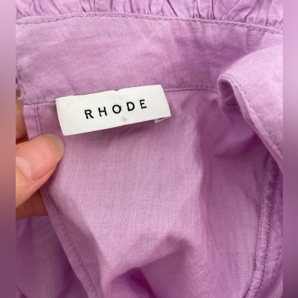Rhode Sylvie ruffle poplin cotton blouse in lavender lilac NWOT - Picture 3 of 6
